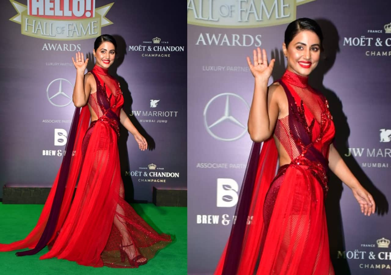 Hina Khan Made The Boldest Appearance In A Mesh Dress At Hello Hall Of Fame Awards 2023 Check Pics 