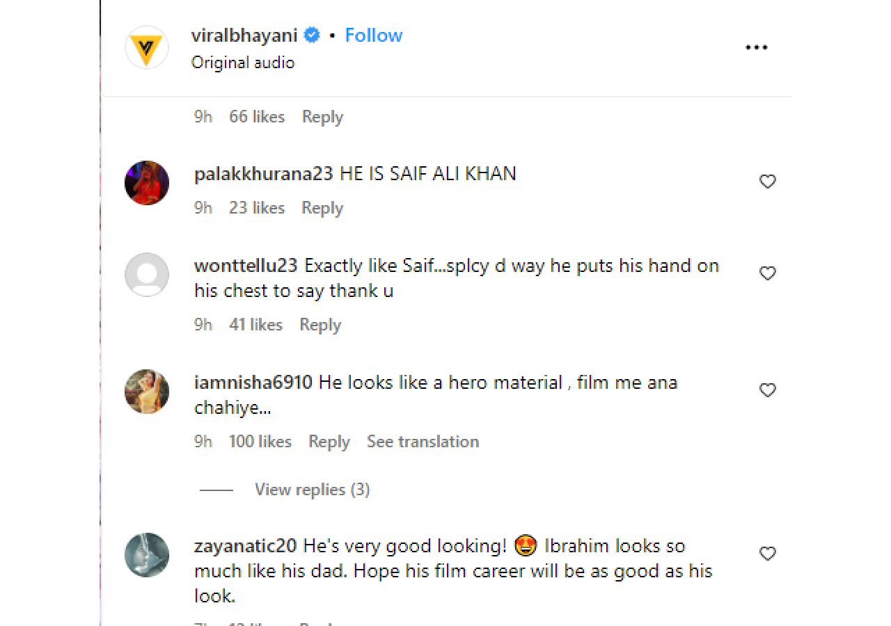 'Terbiyeli' İbrahim Ali Han herkesi etkiliyor; Netizenler, Saif Ali