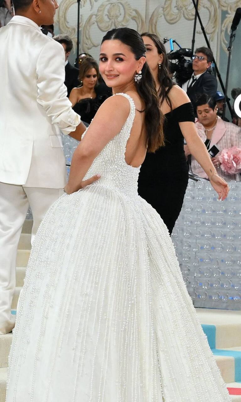 Alia Bhatt Walks The Red Carpet At Met Gala 2023 In A White Flowy Gown