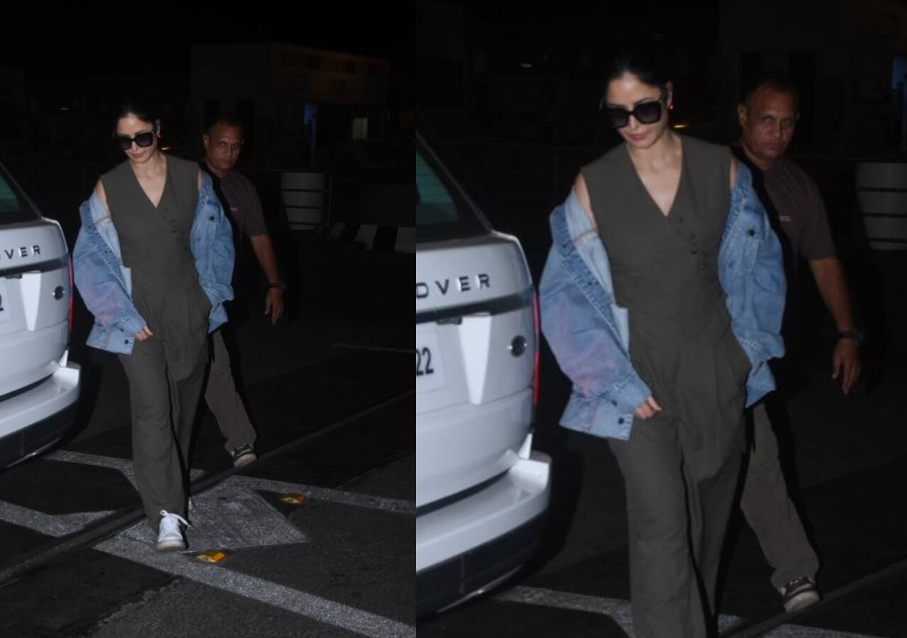 Katrina Kaif pulls an off-shoulder jacket for airport look; netizens do ...