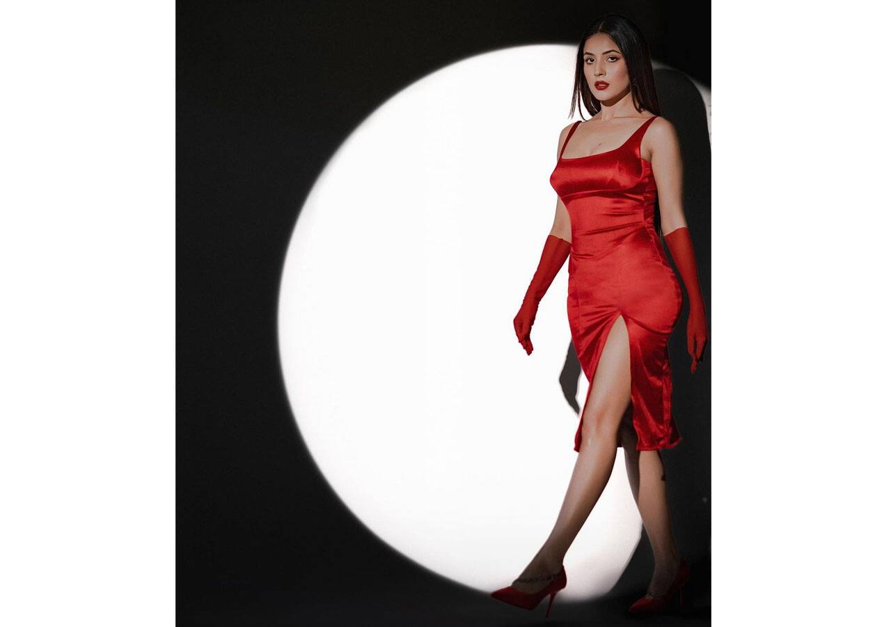 Shehnaaz Gill ने रेड ड्रेस पहना ढाया कहर, तस्वीरों पर फैंस ने बरसाया प्यार