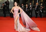 Cannes 2023: Sunny Leone pulls off an Esha Gupta; dresses in a dangerously thigh-high slit gown to walk the red carpet for Kennedy [VIEW PICS]