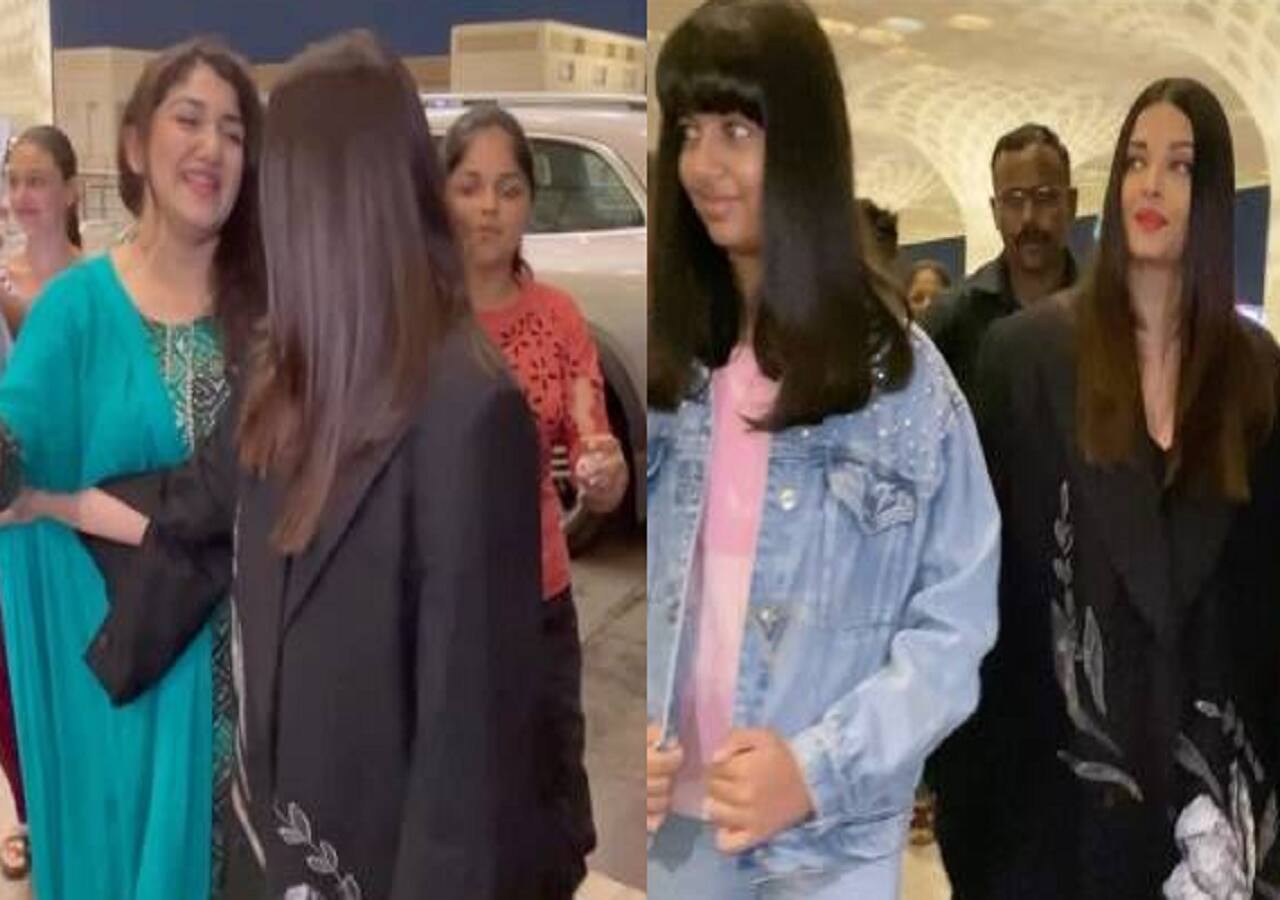 Cannes 2023: Aaradhya Bachchan steps back in a composed manner as mom Aishwarya Rai Bachchan gets mobbed at Mumbai airport