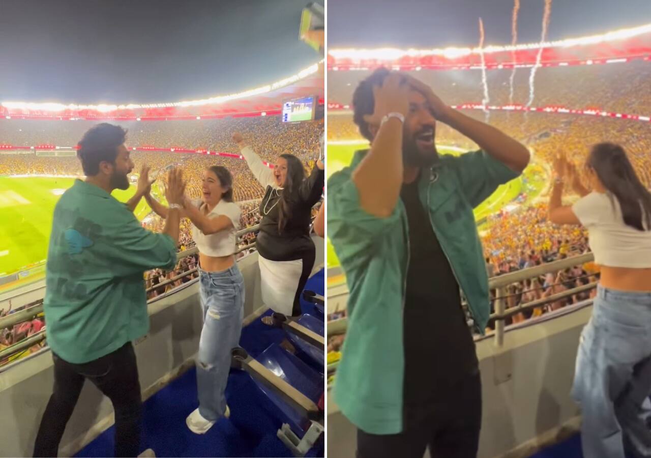 Vicky Kaushal Sara Ali Khan Was Gave Shocking Reaction On Csk Vs Gt Ipl 2023 Final Match Watch