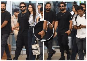एयरपोर्ट पर बीवी का हाथ कसकर थामे दिखे 'पुष्पा' स्टार Allu Arjun, मिनटों में वायरल हो गईं फोटोज