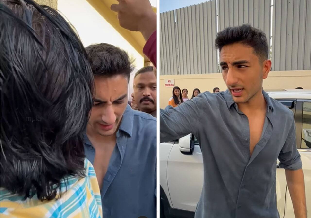 Angry Ibrahim Ali Khan reacts irritatingly as he gets pushed outside theatre after watching Zara Hatke Zara Bachke