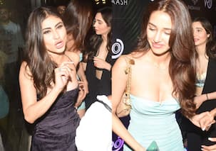 Disha Patani raises the oomph in a deep plunging neckline tube style dress at Mouni Roy's restaurant launch [View Pics]
