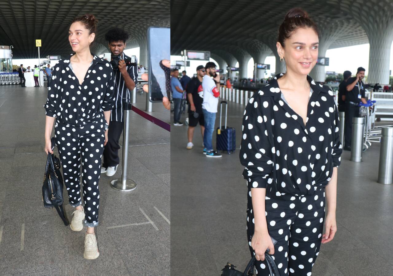 Aditi Rao Hydari was all smiles on seeing the media at the airport 