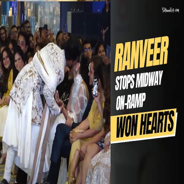 Ranveer Singh pauses to kiss wife Deepika Padukone during ramp