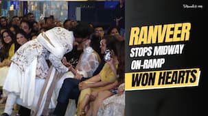 Ranveer Singh surprises wife Deepika with a kiss on ramp walk at Manish Malhotra's Fashion Show, video goes viral