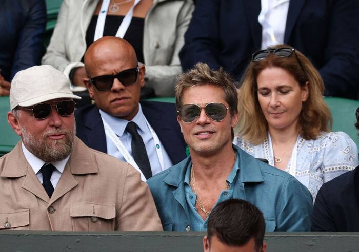Wimbledon 2023: Brad Pitt and Guy Ritchie enjoy the match 