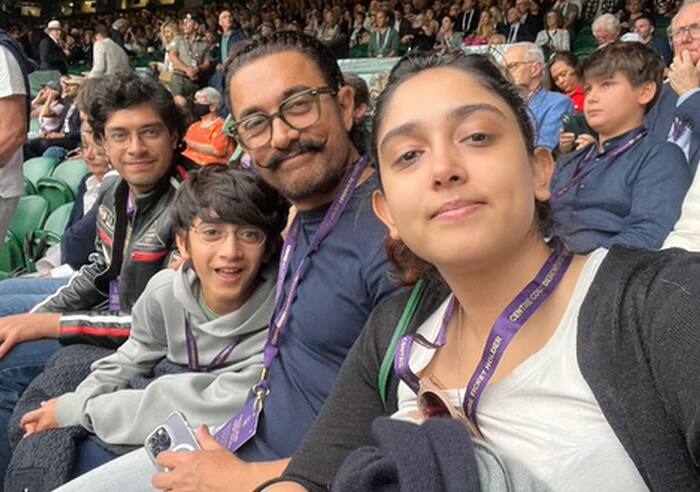 Wimbledon 2023: Aamir Khan with kids attends the match 