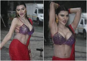 Sherlyn Chopra ने बारिश में भीगे बदन दिखाए जबरदस्त डांस मूव्स, रेड साड़ी में कराया हुस्न का दीदार