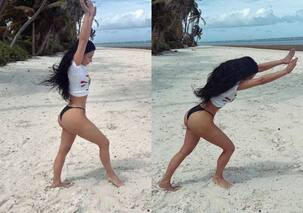 Kim Kardashian ने समंदर किनारे दिखाया ऐसा करतब, तस्वीरें देख फैंस ने दांतों तले दबाई उंगली