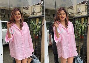 Shamita Shetty gets massively trolled for wearing only shirt in her latest appearance; netizens say ‘Did you forget to wear pants?’