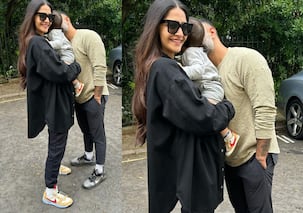 Sonam Kapoor and Vayu Ahuja's walk with family goes viral; fans go gaga over little one's sneakers [View Pics] 