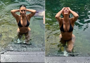 Kim Kardashian ने बिकिनी पहनकर की स्विमिंग, कर्वी फिगर देखकर मस्त हुए फैंस