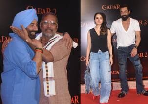 Gadar 2 special screening: Nana Patekar hugs Sunny Deol; Bobby Deol with wife and others mark attendance [VIEW PICS]