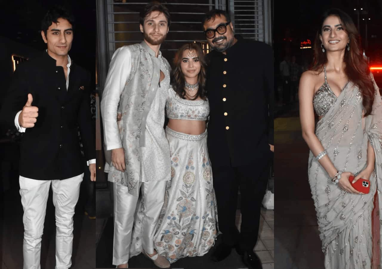 For Anurag Kashyap's Daughter Aaliyah Kashyap's Engagement, Palak Tiwari's  Sparkling Saree With A Bralette Blouse Gave Ethnic Dressing A Modern Touch