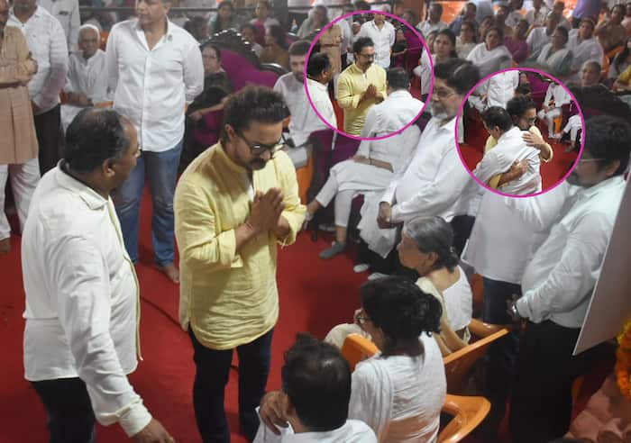 Nitin Desai Funeral: Aamir Khan greets family 