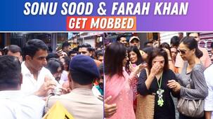 Sonu Sood and Farah Khan get mobbed by fans outside Lalbaugcha Raja [Watch]
