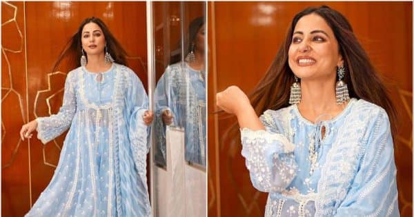Hina Khan ने अनारकली सूट में दिखाईं खूबसूरत अदाएं, झुमकों पर अटक गया फैंस का दिल