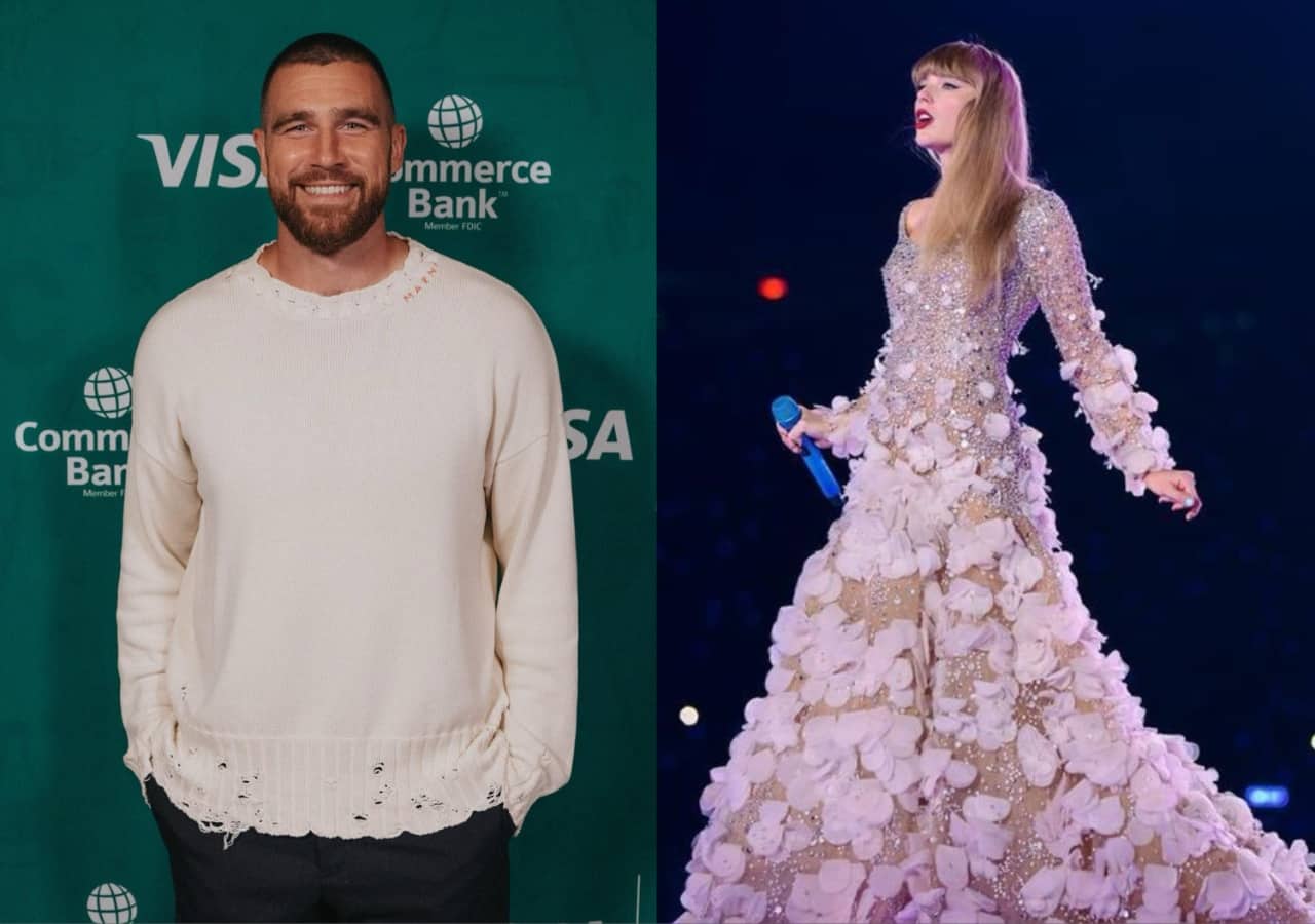 Travis Kelce’s reaction to Taylor Swift references from NFL commentator goes viral