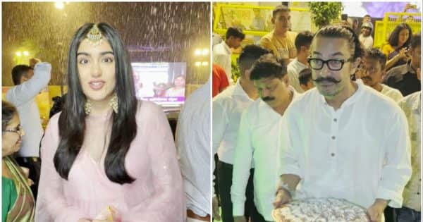 Aamir khan आशीष शेलार के गणपति उत्सव में हुए शामिल , झमाझम बारिश के बीच Adah Sharma ने मारी एंट्री