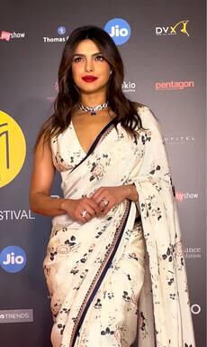 Priyanka Chopra flaunts her curves in a floral saree at MAMI Film Festival