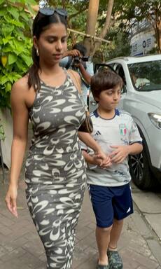 Suhana Khan is the perfect doting sister to AbRam Khan as they enjoy sibling time at a cafe 