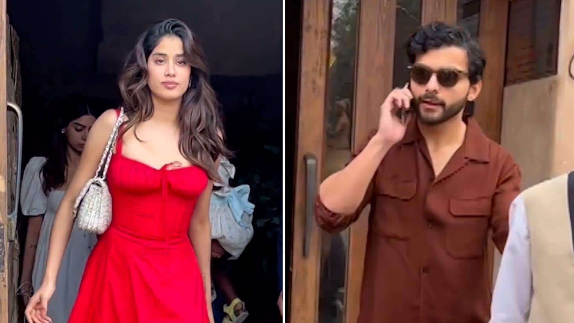 Janhvi Kapoor looks stunning in red thigh slit dress as she goes on ...