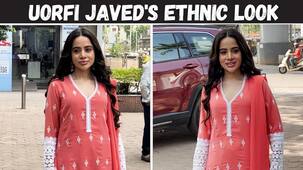 Urfi Javed looks elegant as she steps out in a simple pink traditional outfit [Watch Video]