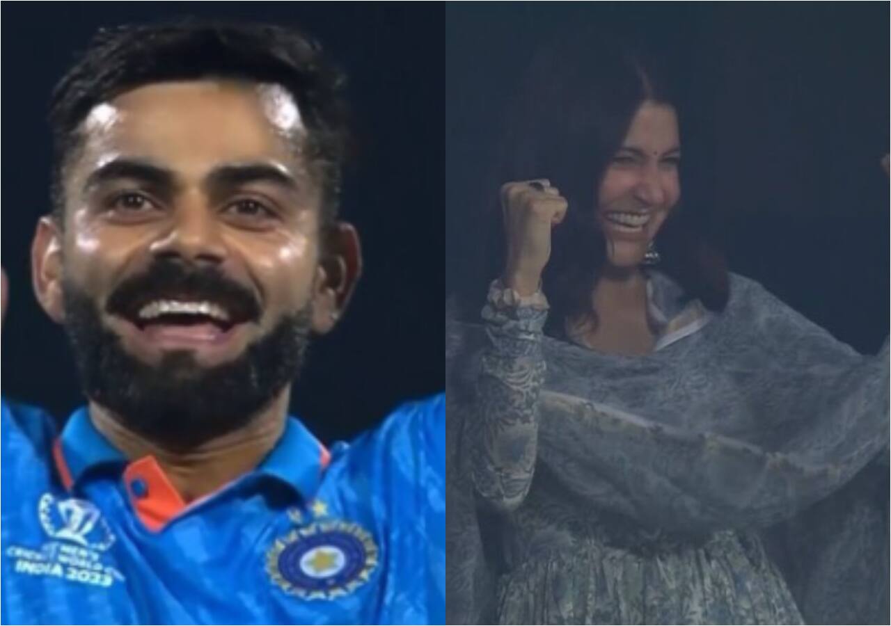 Anushka Sharma wins over netizens with her celebrations as Virat Kohli takes his first-ever World Cup wicket