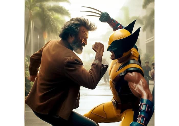 Rajinikanth shows his powerful punch to Wolverine