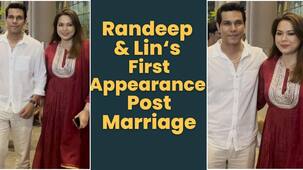 Newlyweds Randeep Hooda and Lin Laishram walk hand-in-hand as they return to bay after wedding [Watch Video]