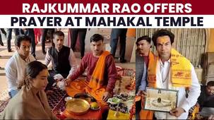 Rajkummar Rao and wife Patralekha seek blessings at the Mahakal Temple [Video]