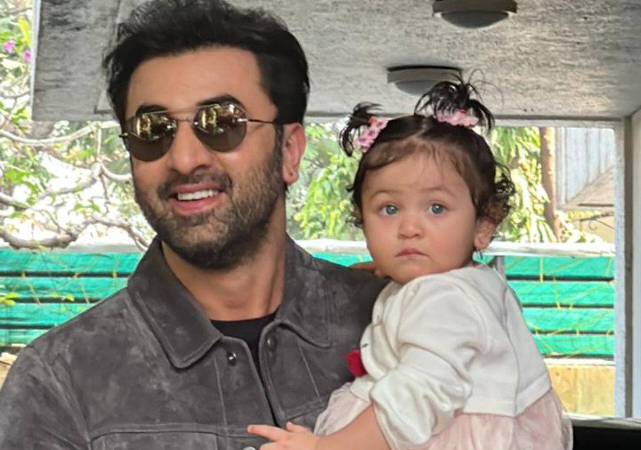 Ranbir Kapoor and Alia Bhatt with daughter Raha Kapoor arrive at Shashi ...