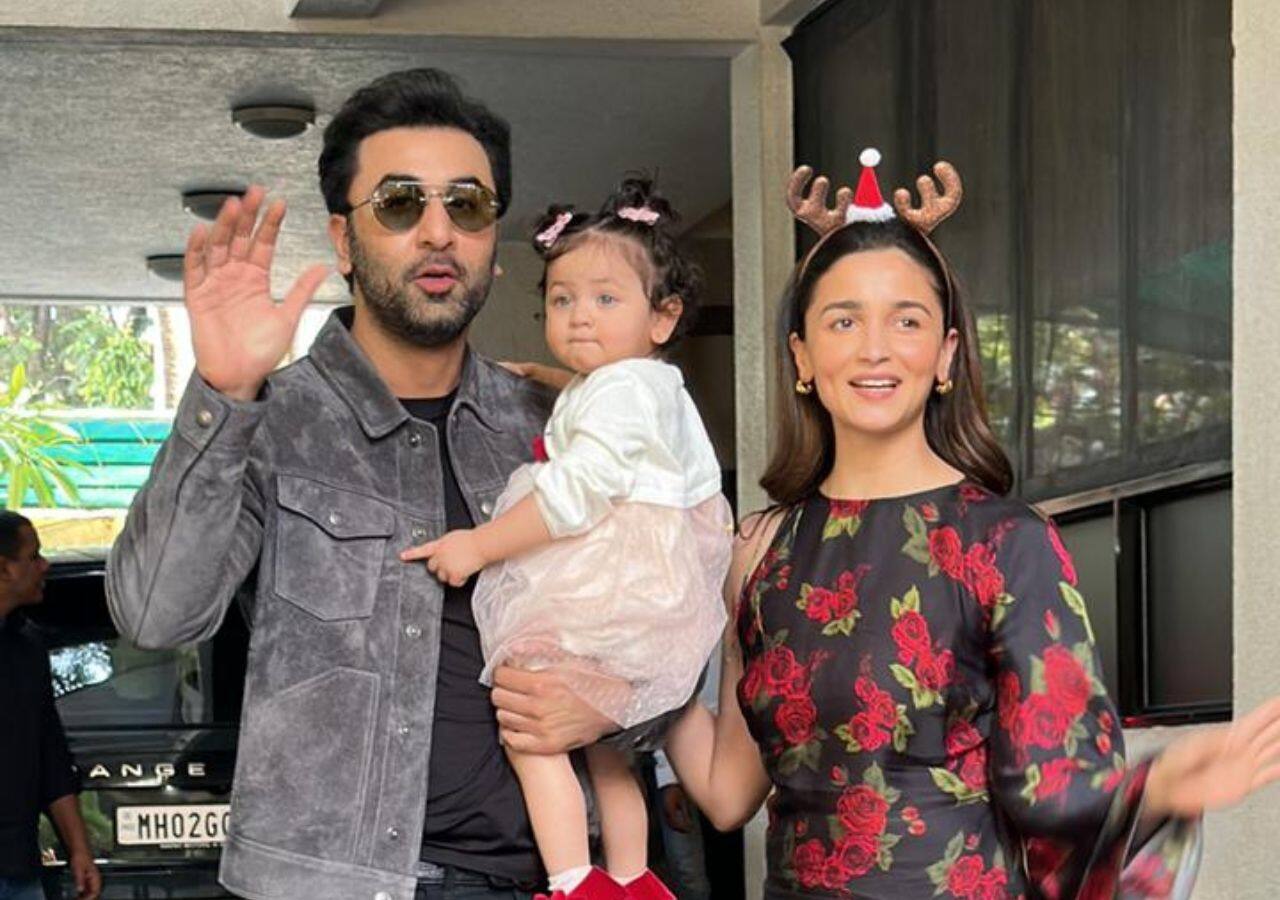 Ranbir Kapoor and Alia Bhatt with daughter Raha Kapoor arrive at Shashi ...