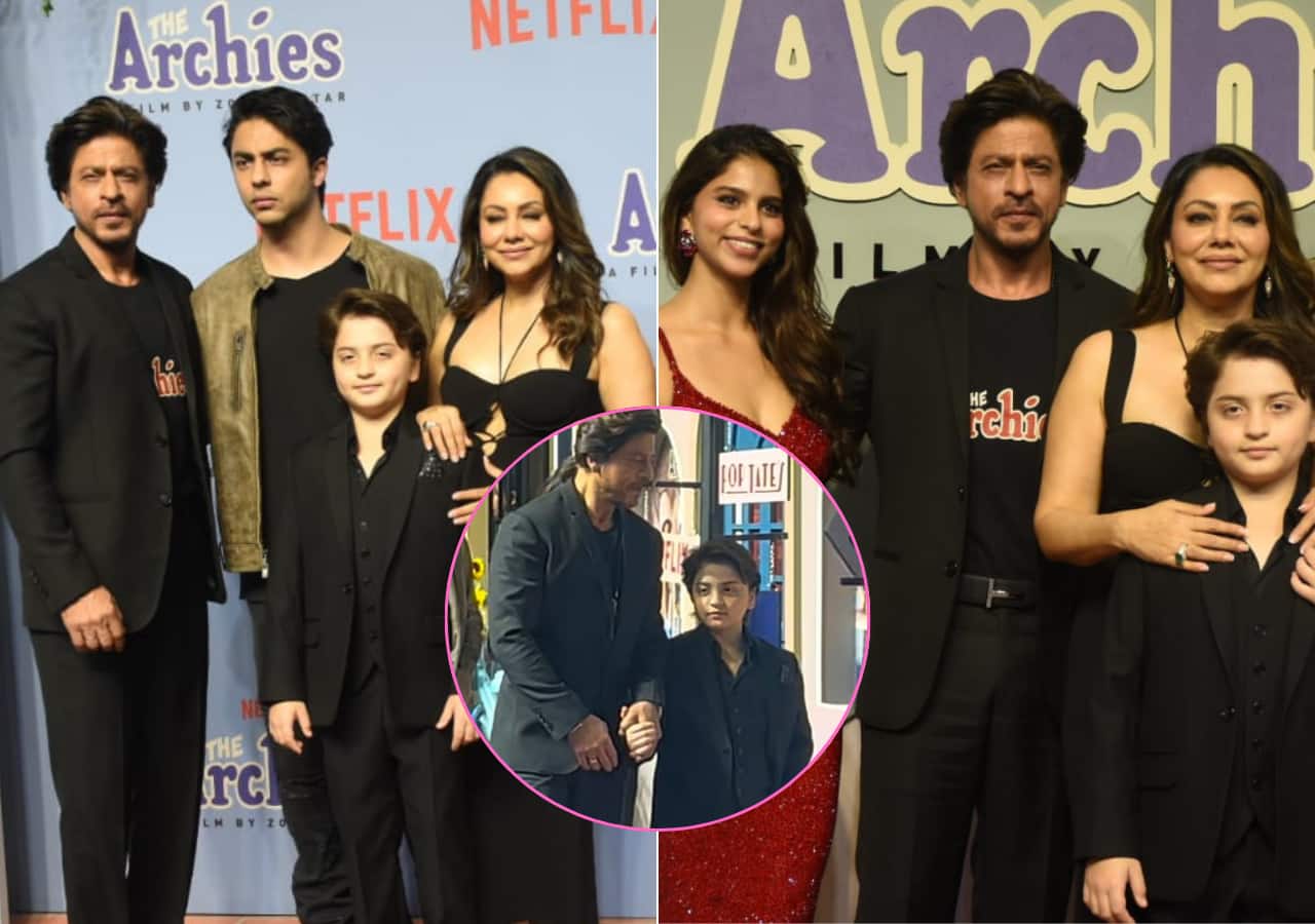 परिवार संग 'द आर्चीज' देखने पहुंचे शाहरुख खान