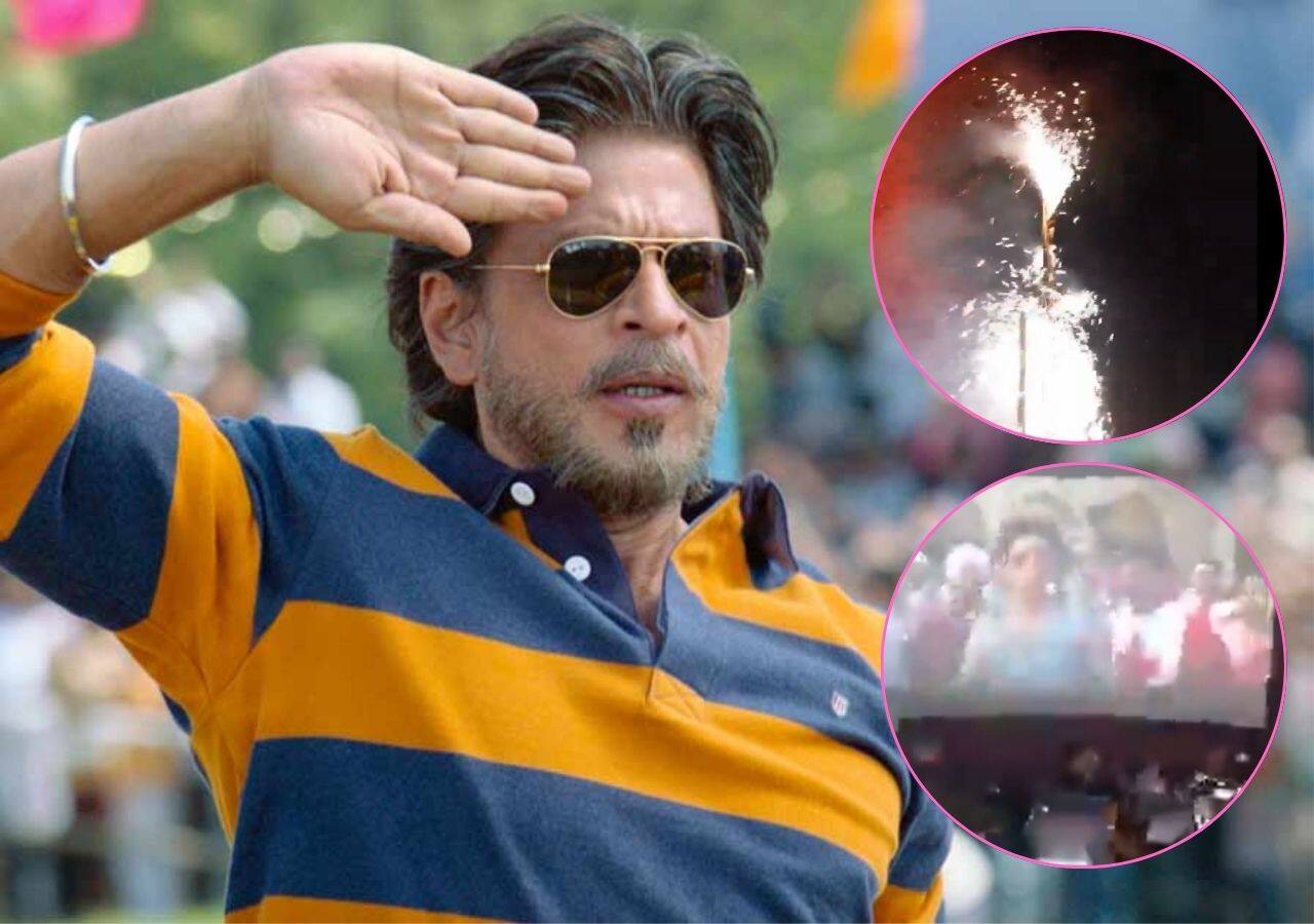 Dunki star Shah Rukh Khan fans burst crackers outside cinema halls ...