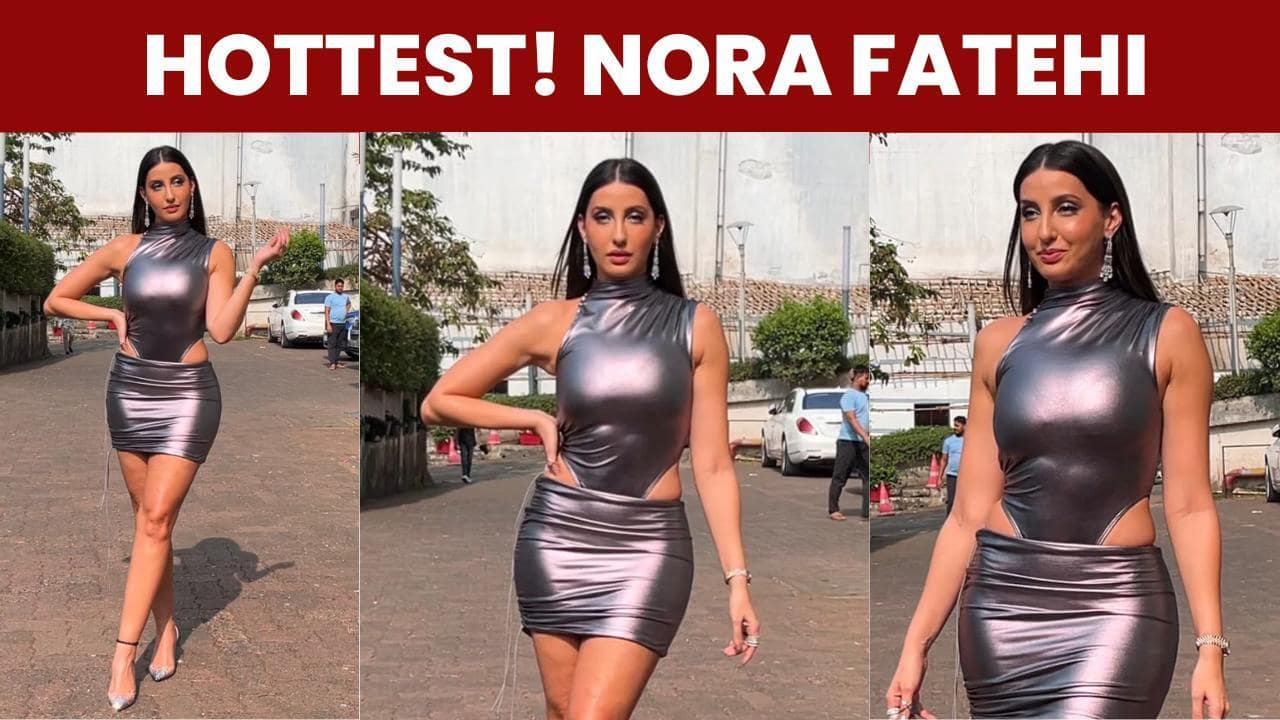 Nora Fatehi makes heads turn in a sizzling silver in a bodycon outfit [Watch]