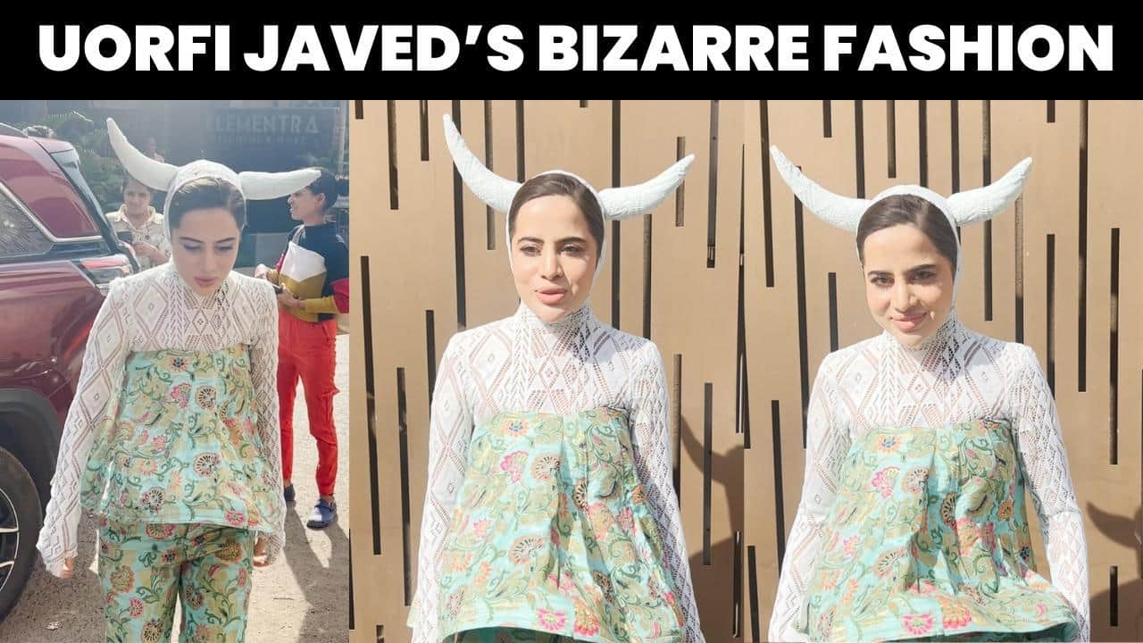 Uorfi Javed snapped in a bizarre outfit; chants ‘Jai Shree Ram’ while talking to paps [Video]