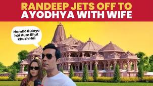 Ram Mandir Inauguration: Randeep Hooda and Lin Laishram take off to Ayodhya to attend Pran Pratishtha ceremony [Watch]