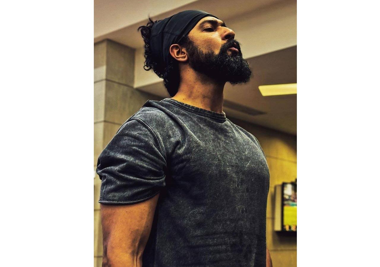 Vicky Kaushal flexes his muscles during a workout for Chaava