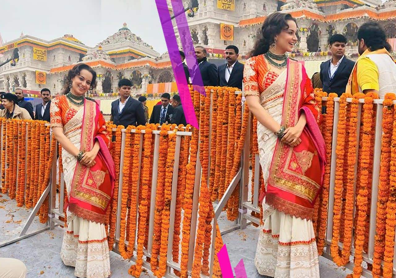 Ayodhya Ram Mandir Inauguration Kangana Ranaut Radiates Glow And Happiness As She Poses Outside