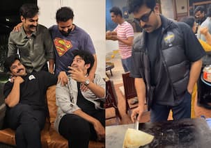 Ram Charan shows off his cooking skills at Mega family's Sankranthi celebrations; Allu Arjun, Varun Tej and others join the celebrations