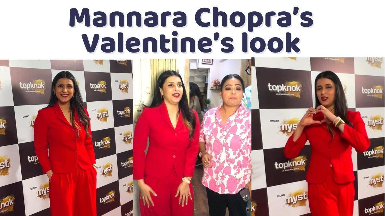 Mannara Chopra dons the perfect Valentine's Day outfit; exudes charm in