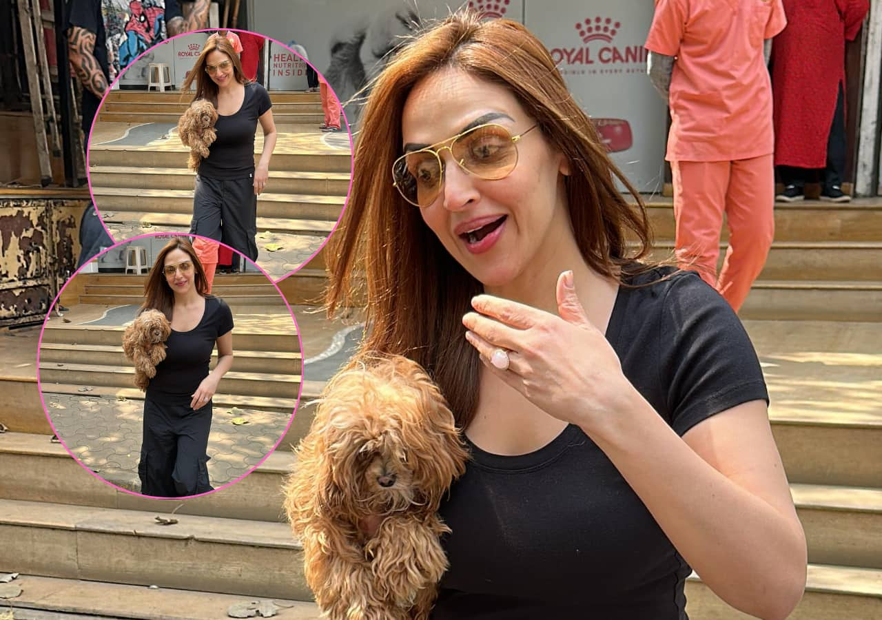 Esha Deol Spotted With her little furry friend Kiko, View Photos - भरत  तख्तानी से अलग होने के बाद ईशा देओल की जिंदगी में आया नया दोस्त, नए सदस्य  को लोगों ने