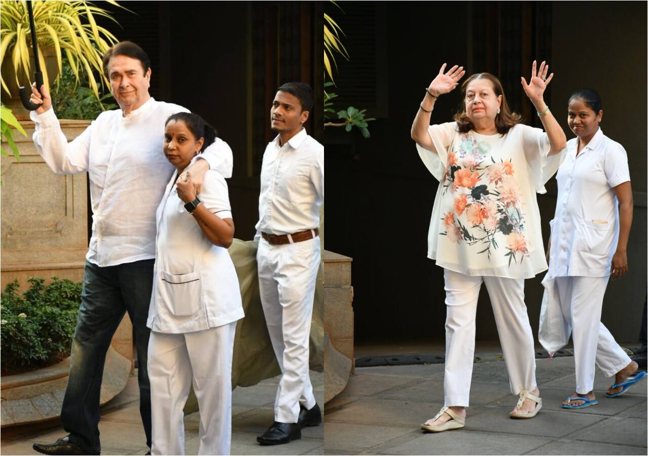 Grandparents Randhir Kapoor and Babita at Jeh's bash