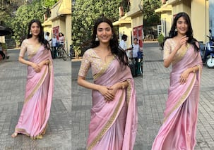 पिंक साड़ी में मुंबई में स्पॉट हुईं 12वीं फेल एक्ट्रेस मेधा शंकर, सादगी देख लोग बोले, 'इसे कहते हैं स्टार'